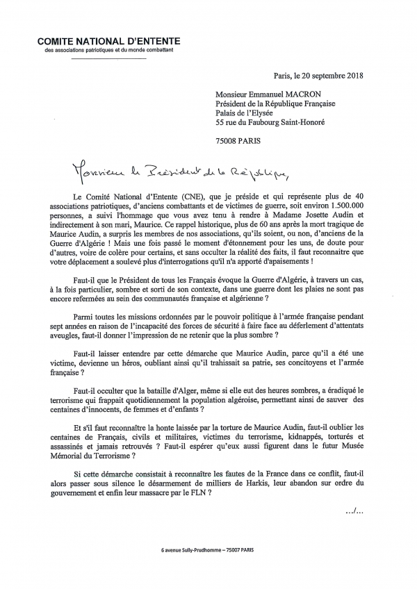 Lettre du Président de la République aux Français